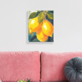 Lemon Tree Watercolor Fruit Painting キャンバスプリント (インサイチュ (リビング))