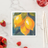 Lemon Tree Watercolor Fruit Painting スタンダードカクテルナプキン (インサイチュ)