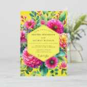 Lemon Vibrant Botanical Wedding 招待状 (スタンド正面)