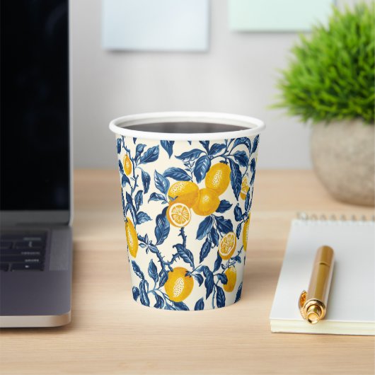 Lemon Vintage Retro Victorian Pattern  紙コップ (インサイチュ)