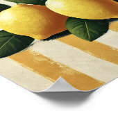 Lemon Wall Art Print Mediterranean Kitchen Decor ポスター (角)