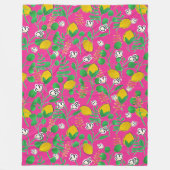 lemon watercolor  フリースブランケット (正面)