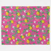 lemon watercolor  フリースブランケット (正面(横))