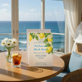 Lemon Watercolor 25th Wedding Anniversary  招待状