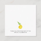 Lemon Watercolor Diaper Raffle Baby Shower エンクロージャーカード (裏面)