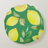 lemon,watercolor pattern,background,fruit,wallpape ラウンドクッション (裏面)