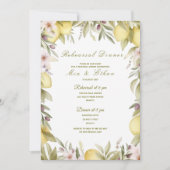 Lemon watercolor rehearsal dinner invite 招待状 (正面)