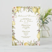 Lemon watercolor rehearsal dinner invite 招待状 (スタンド正面)