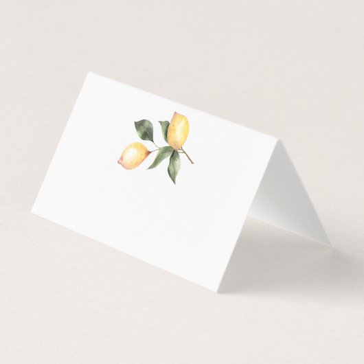 Lemon Watercolor wedding place cards (正面)