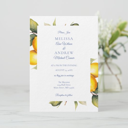 Lemon Wedding Invitation Suite 招待状 (スタンド正面)