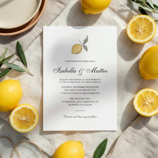 Lemon Wedding Invitation with QR Code | Amalfi  招待状