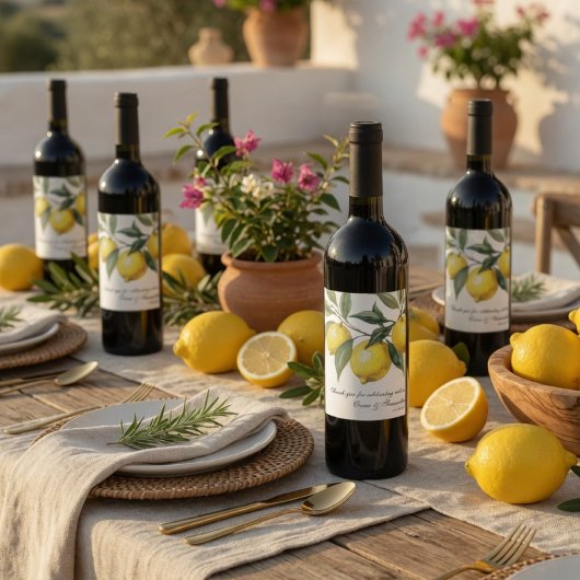 Lemon Wedding Mediterranean Citrus ワインラベル