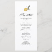 Lemon Wedding Menu Card | Amalfi Coast Italian  メニュー (正面)