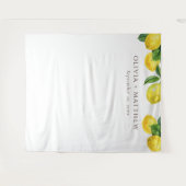 Lemon Wedding Photo Backdrop. Rustic Citrus Garden タペストリー (正面(横))