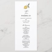 Lemon Wedding Program | Amalfi Coast Italian  メニュー (正面)