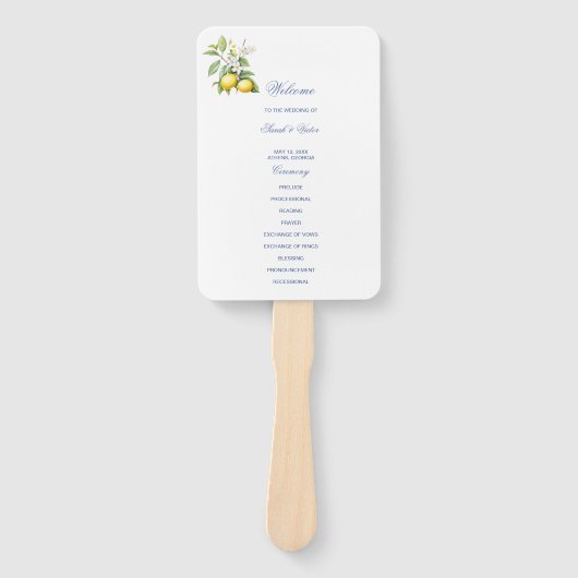 Lemon Wedding Program Hand Fan ハンドファン (正面)