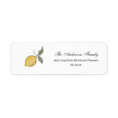Lemon Wedding Return Address Label | Amalfi Coast  ラベル (正面)