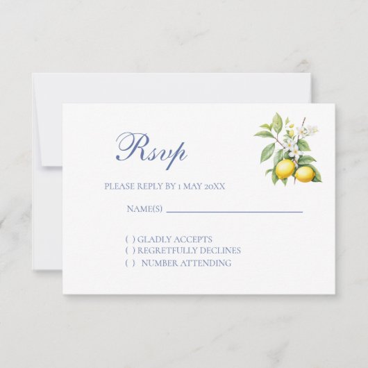 Lemon Wedding RSVP card (正面)
