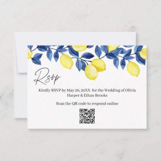 Lemon Wedding RSVP QR Code (正面)