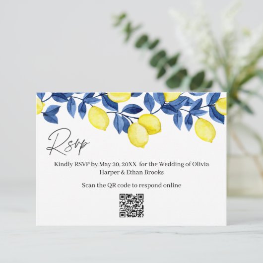 Lemon Wedding RSVP QR Code (スタンド正面)
