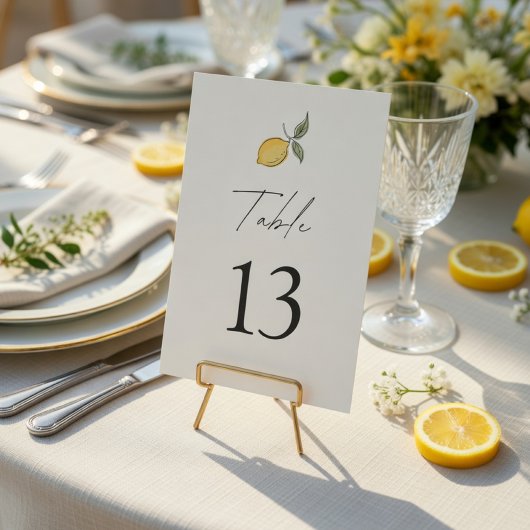 Lemon Wedding Table Number | Amalfi Coast Wedding  テーブルナンバー