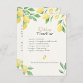 Lemon Wedding Timeline & Details Card with QR Code エンクロージャーカード (正面/裏面)