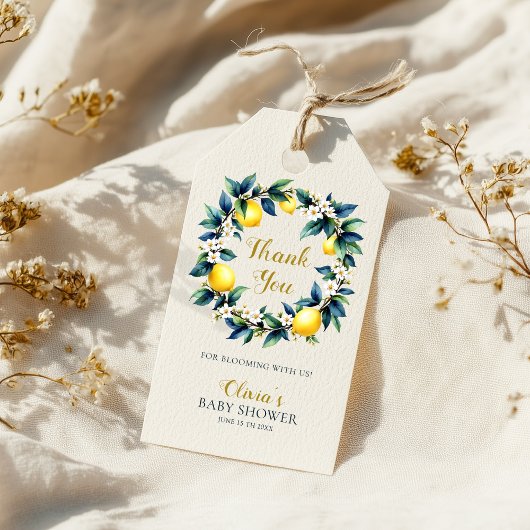 Lemon Wreath Citrus Amalfi Ciao Baby Thank You ギフトタグ