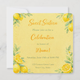 "Lemon-y" Sweet 16 invite  招待状
