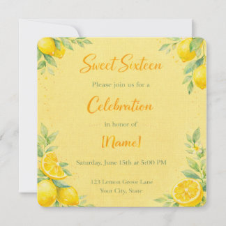 "Lemon-y" Sweet 16 invite  招待状