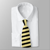 Lemon Yellow and Black Striped Neck Tie ネクタイ (タイ)