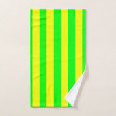Lemon Yellow and Lime Green Stripes バスタオルセット (ハンドタオル)
