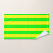 Lemon Yellow and Lime Green Stripes バスタオルセット (ハンドタオル)
