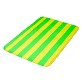 Lemon Yellow and Lime Green Stripes  バスマット (アングル)