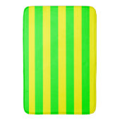 Lemon Yellow and Lime Green Stripes  バスマット (正面縦)
