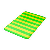 Lemon Yellow and Lime Green Stripes  バスマット (アングル)