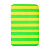 Lemon Yellow and Lime Green Stripes  バスマット (正面縦)