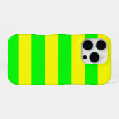 Lemon Yellow and Lime Green Stripes  iPhoneケース (裏面横)