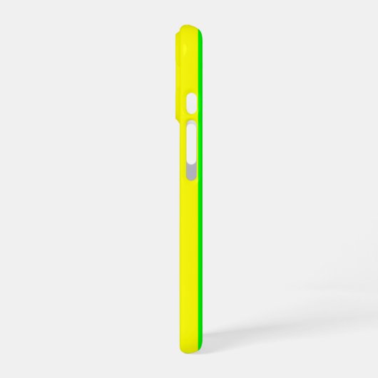 Lemon Yellow and Lime Green Stripes  iPhone 16ケース (左側面)