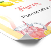 Lemon Yellow Bow Freshly One First Birthday Favor ポスター (角)