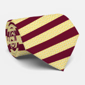 Lemon Yellow Burgundy Striped Neck Tie ネクタイ (ロール)