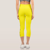 Lemon Yellow Capri Leggings with Black Side Stripe カプリレギンス (裏面)