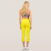 Lemon Yellow Capri Leggings with Black Side Stripe カプリレギンス (裏面)
