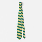 Lemon Yellow Emerald Green Striped Neck Tie ネクタイ (正面)