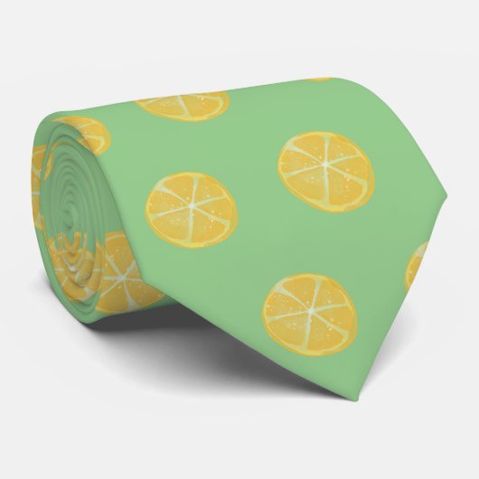 Lemon Yellow Green Neck Tie ネクタイ (ロール)