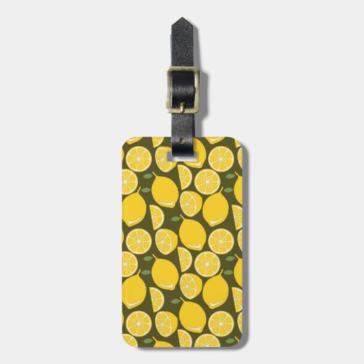 Lemon Yellow Modern Fun Cute ラゲッジタグ (正面縦)