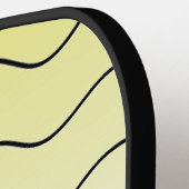 Lemon Yellow Name Initial Black Calligraphy Text ピックルボールラケット (左詳細)