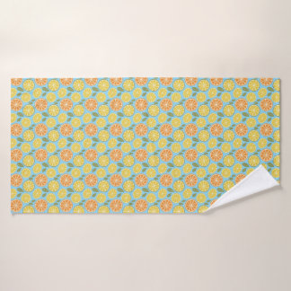 Lemon yellow orange  Pattern blue name バスタオルセット