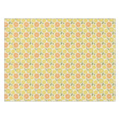 Lemon yellow orange  Pattern white  テーブルクロス (正面(横))