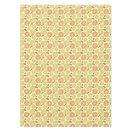 Lemon yellow orange  Pattern white  テーブルクロス