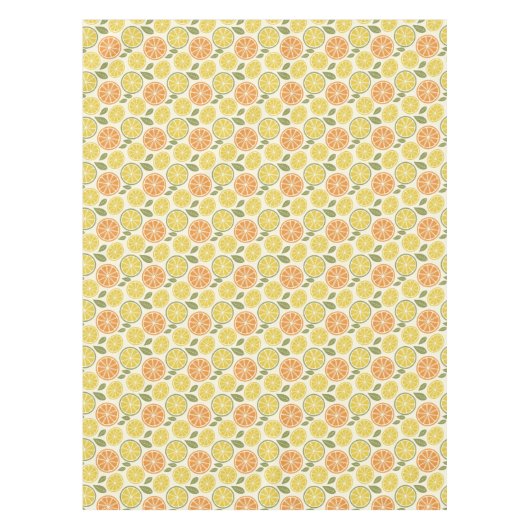 Lemon yellow orange  Pattern white  テーブルクロス (正面)